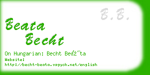 beata becht business card